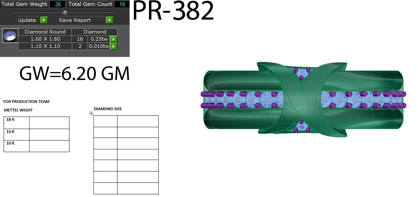 3D Jewelry Files Ring Model 3DM STL PR-382-DIA