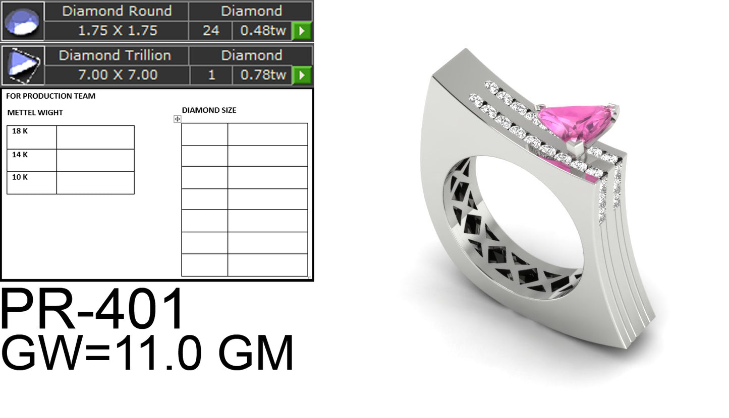 3D Jewelry Files Ring Model 3DM STL PR-401-DIA