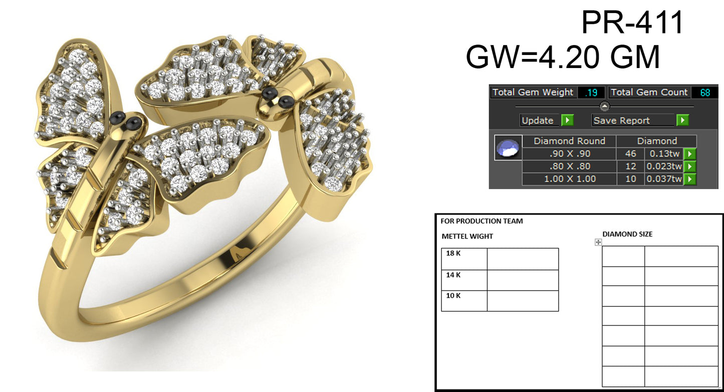 3D Jewelry Files Ring Model 3DM STL PR-411 DIA