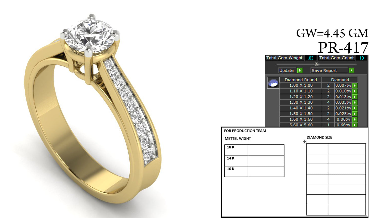 3D Jewelry Files Ring Model 3DM STL PR-417-DIA