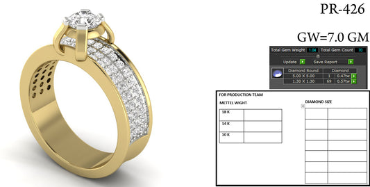 3D Jewelry Files Ring Model 3DM STL PR-426-DIA