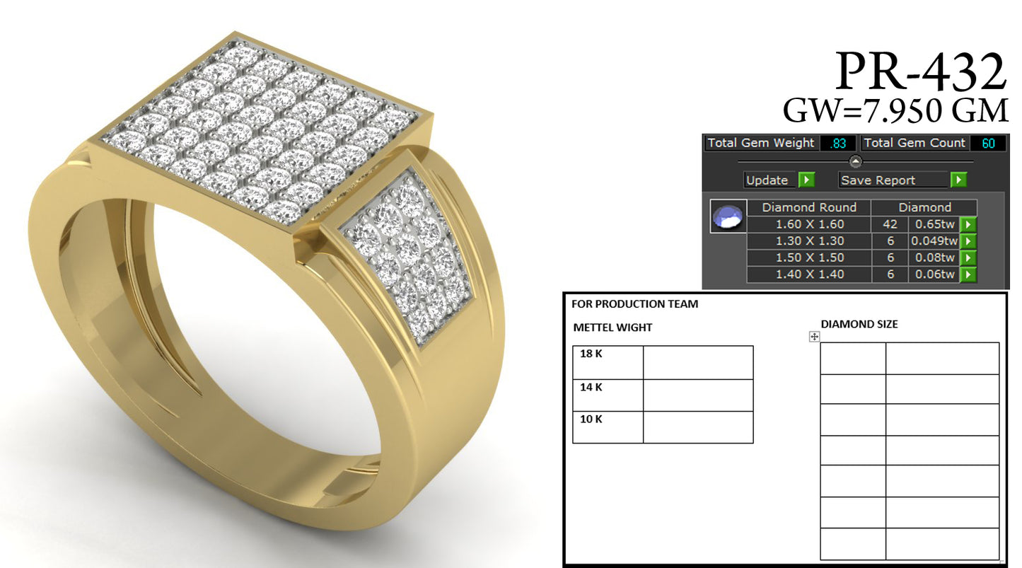 3D Jewelry Files Ring Model 3DM STL PR-432-DIA