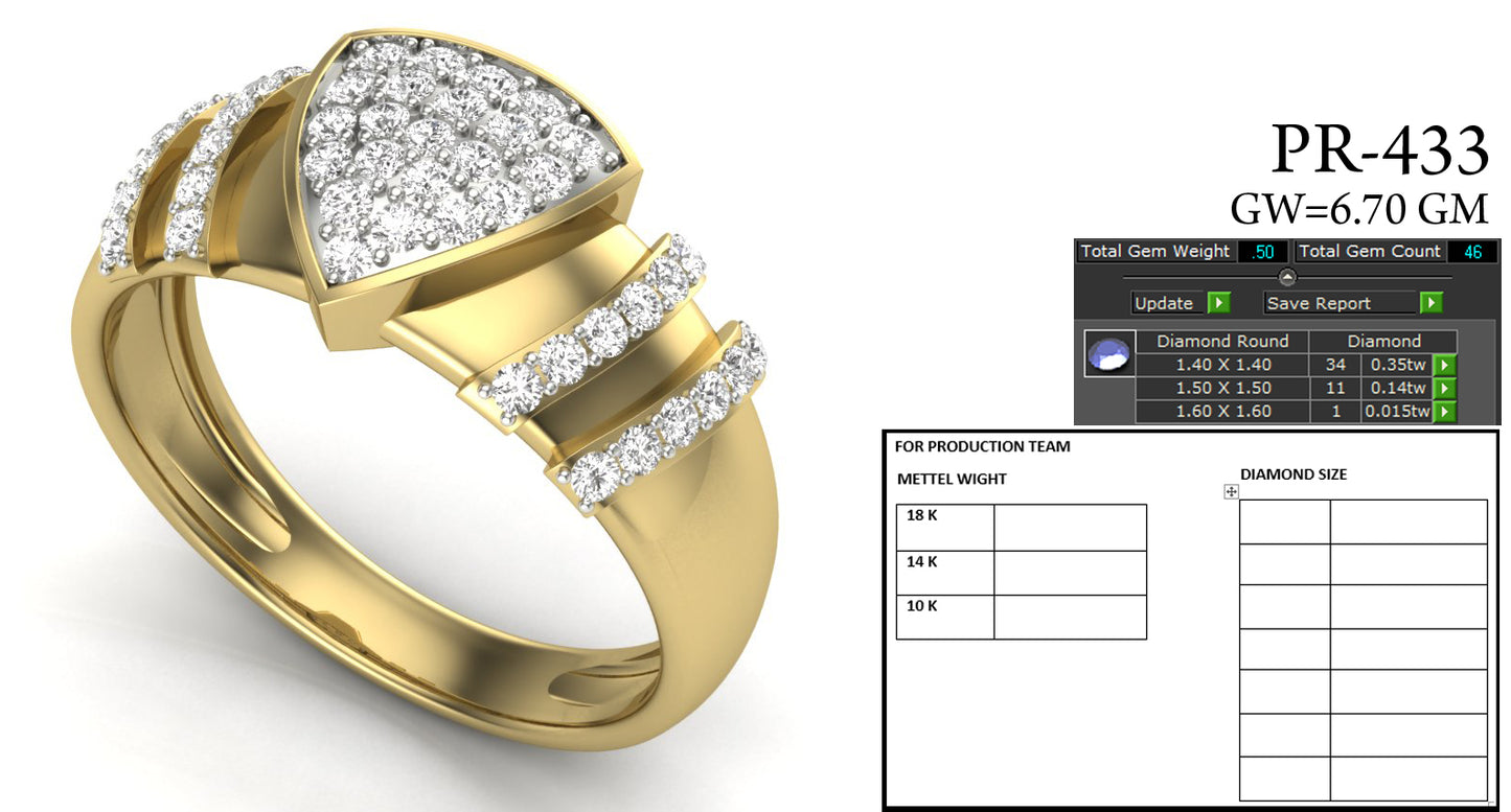 3D Jewelry Files Ring Model 3DM STL PR-433-DIA