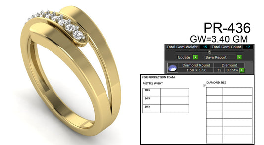 3D Jewelry Files Ring Model 3DM STL PR-436-DIA