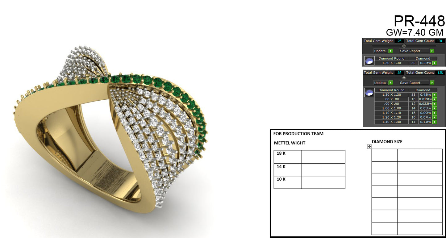 3D Jewelry Files Ring Model 3DM STL PR-448-DIA