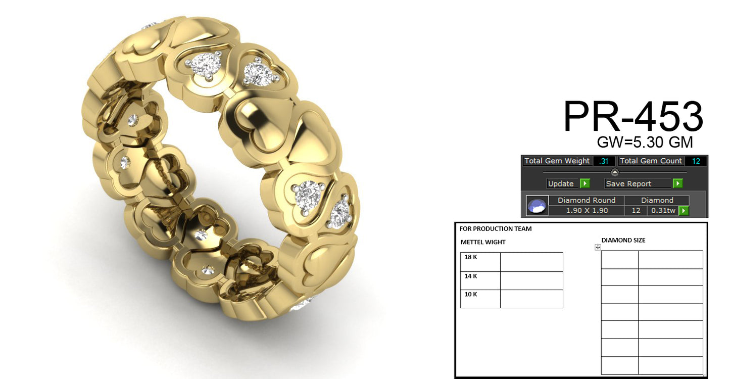 3D Jewelry Files Ring Model 3DM STL PR-453-DIA