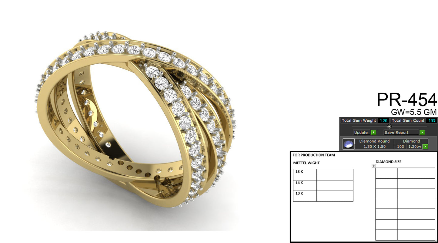 3D Jewelry Files Ring Model 3DM STL PR-454-DIA