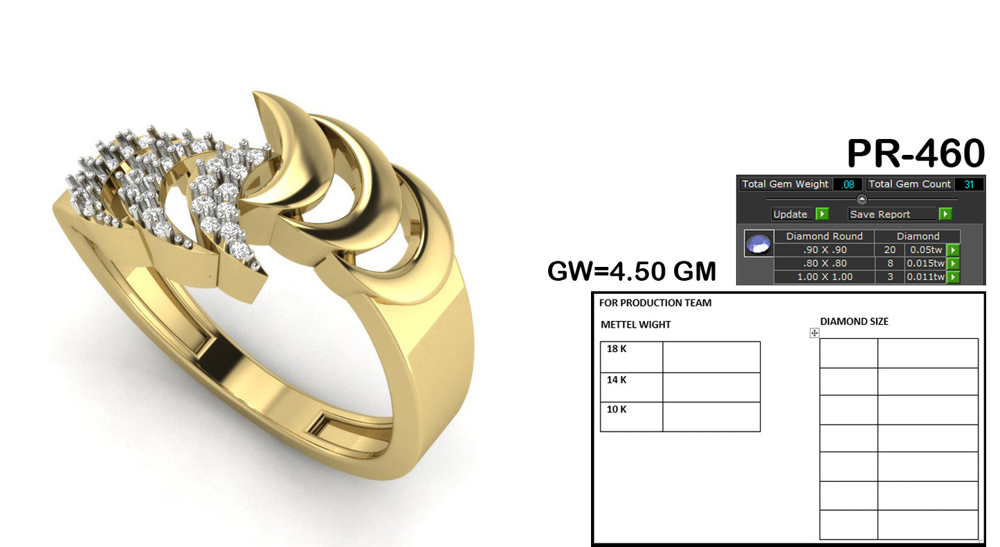 3D Jewelry Files Ring Model 3DM STL PR-460-DIA