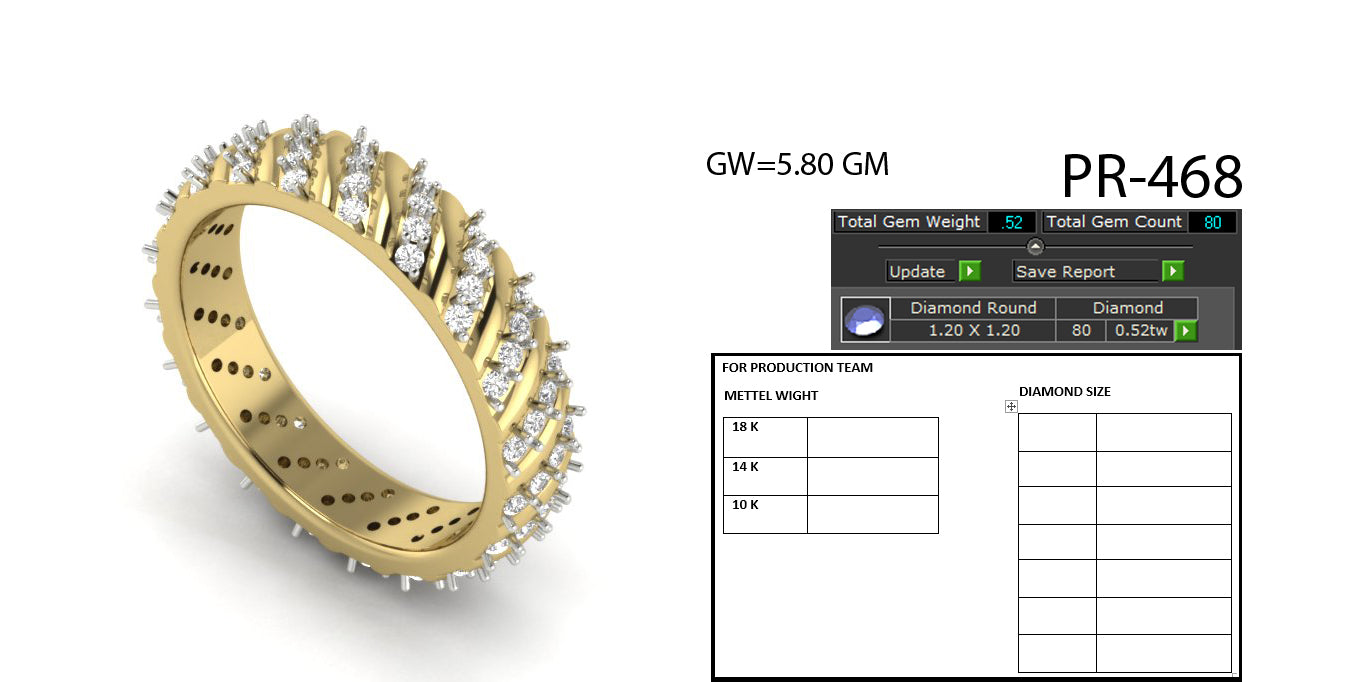 3D Jewelry Files Ring Model 3DM STL PR-468-DIA