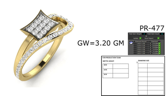 3D Jewelry Files Ring Model 3DM STL PR-477-DIA