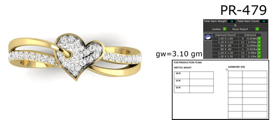 3D Jewelry Files Ring Model 3DM STL PR-479-DIA