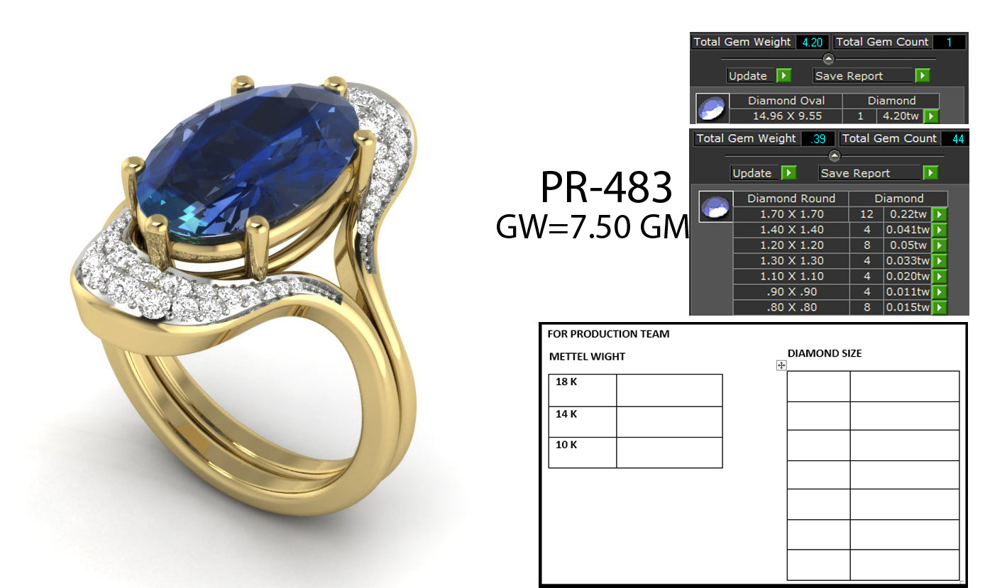 3D Jewelry Files Ring Model 3DM STL PR-483-DIA