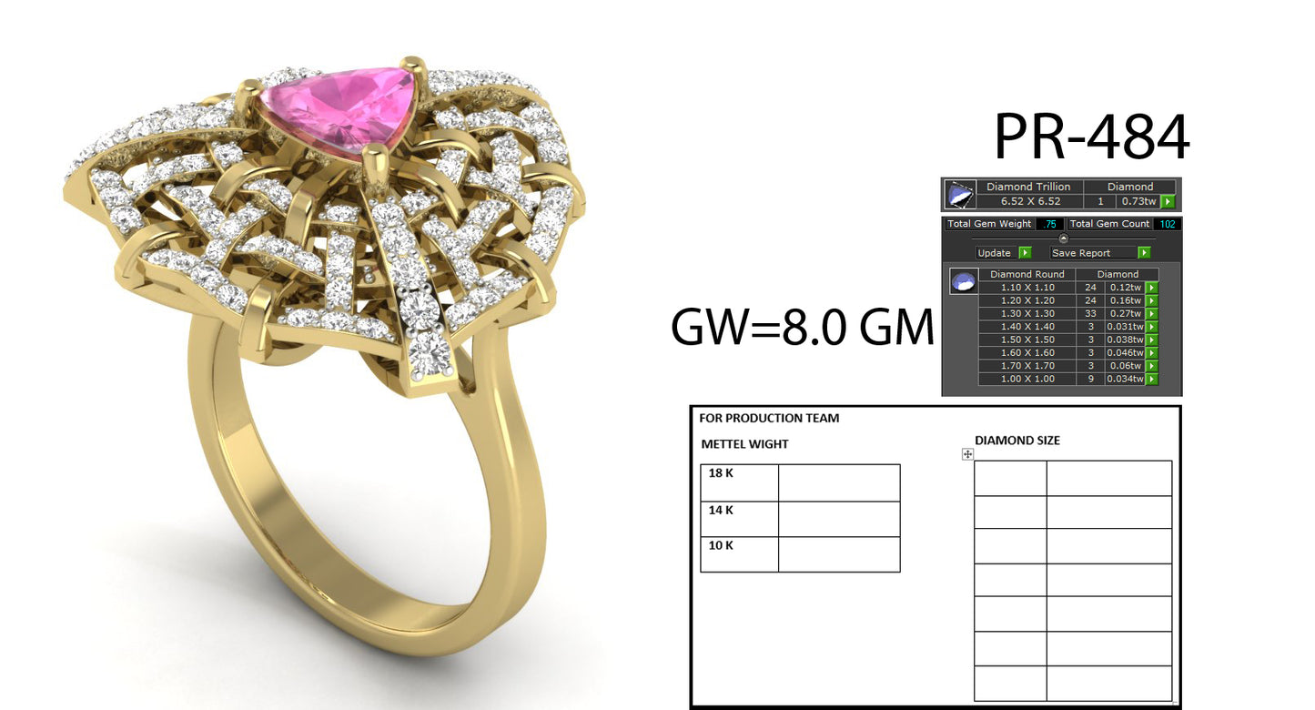 3D Jewelry Files Ring Model 3DM STL PR-484-DIA