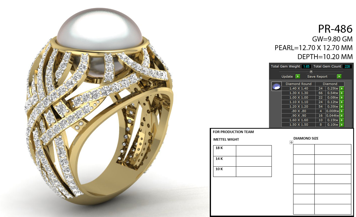 3D Jewelry Files Ring Model 3DM STL PR-486-DIA