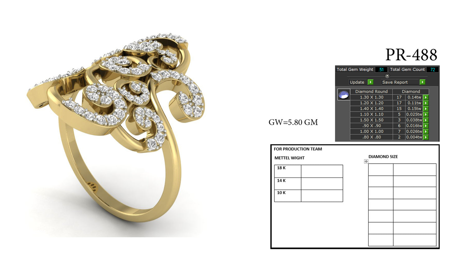 3D Jewelry Files Ring Model 3DM STL PR-488-DIA