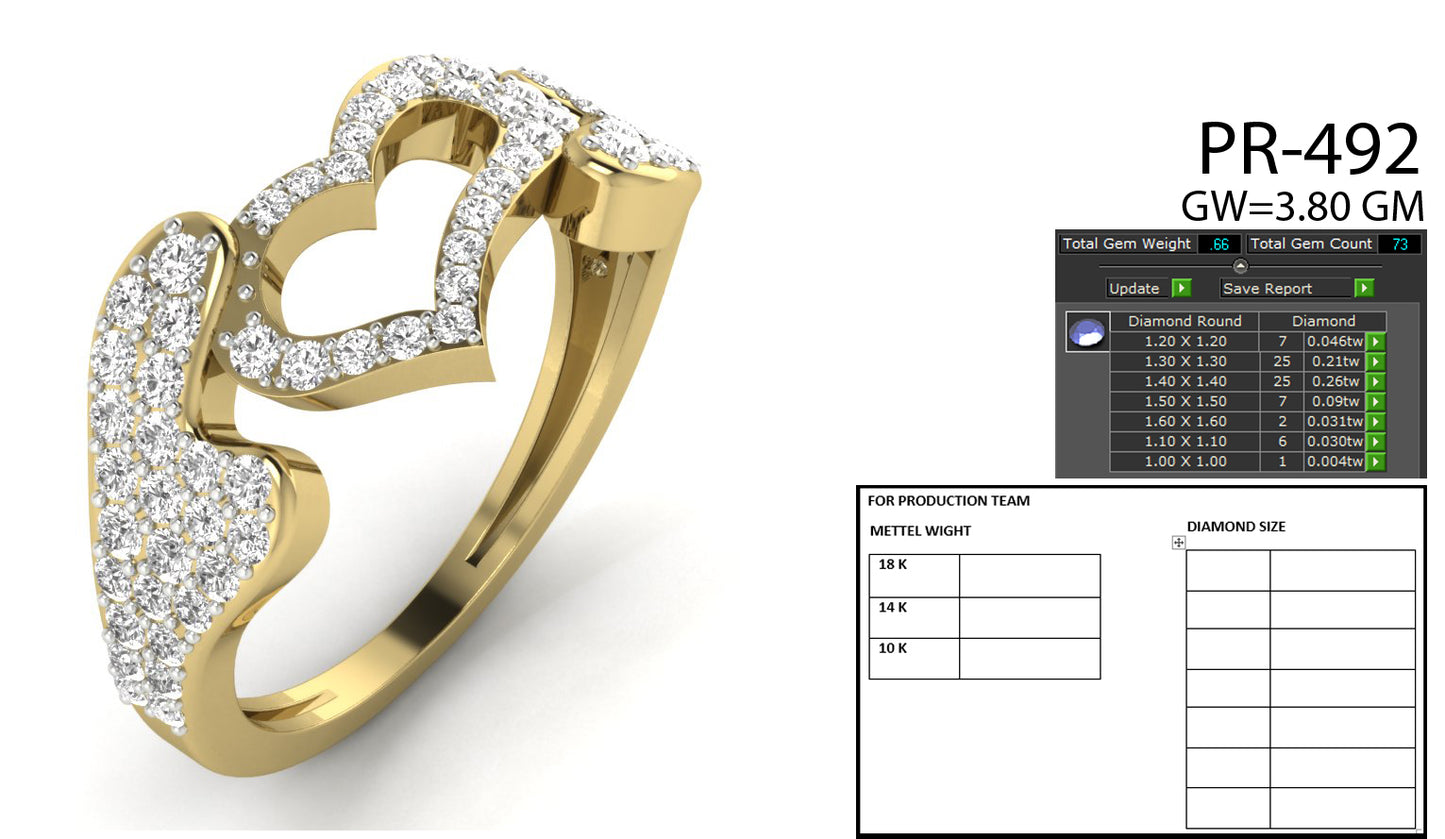 3D Jewelry Files Ring Model 3DM STL PR-492-DIA