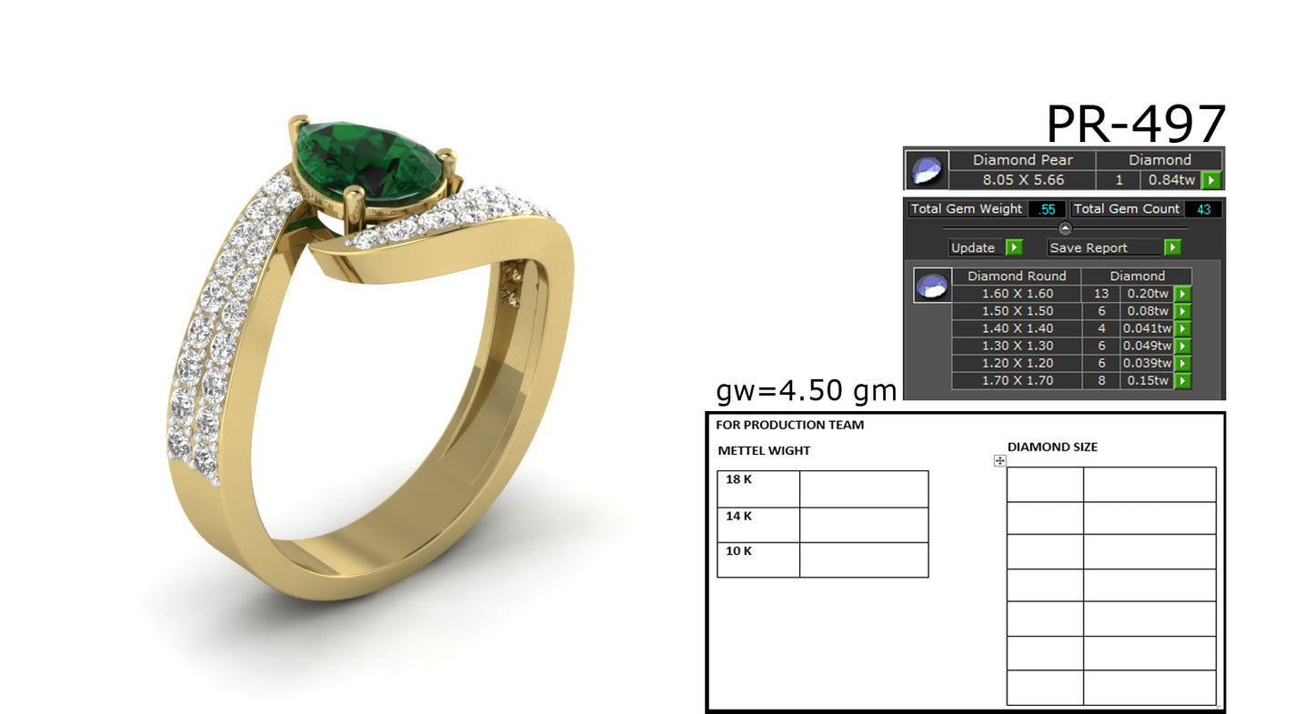 3D Jewelry Files Ring Model 3DM STL PR-497-DIA