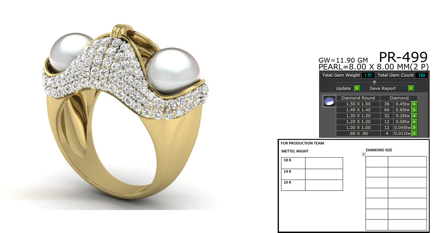 3D Jewelry Files Ring Model 3DM STL PR-499-DIA