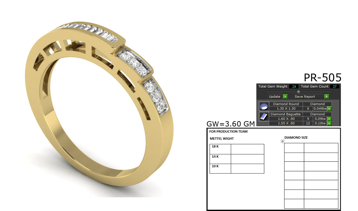 3D Jewelry Files Ring Model 3DM STL PR-505-DIA