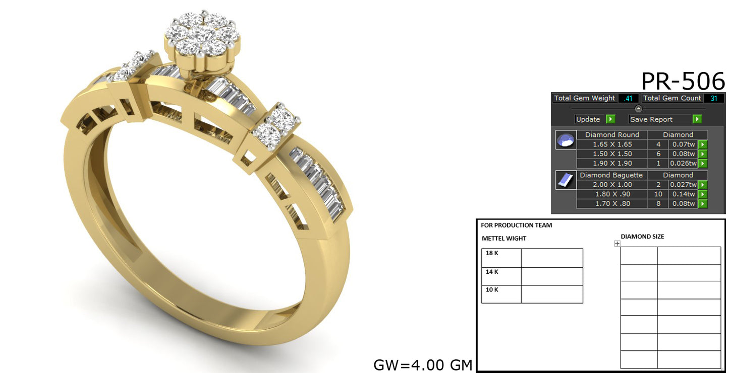 3D Jewelry Files Ring Model 3DM STL PR-506-DIA