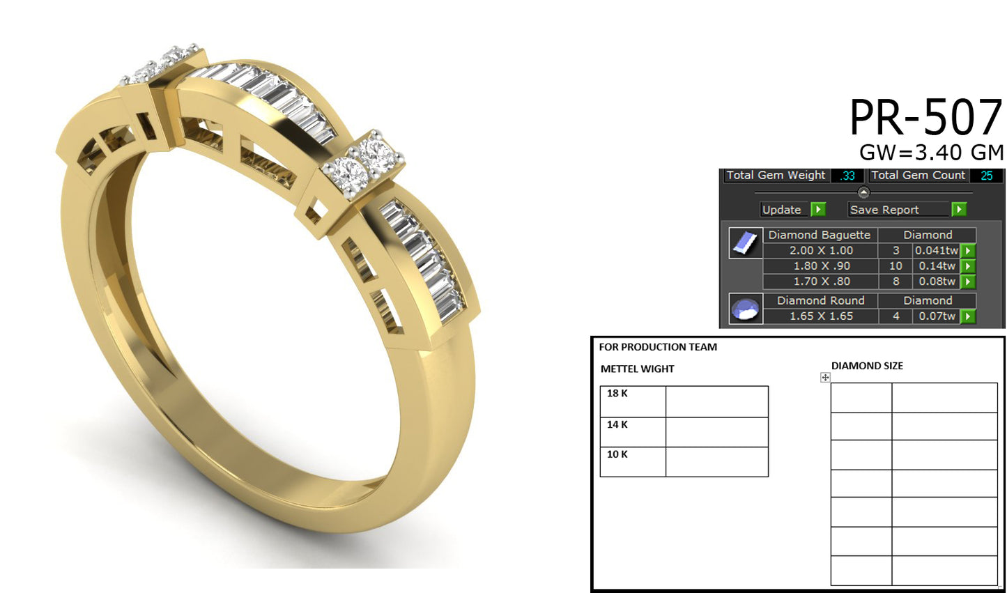 3D Jewelry Files Ring Model 3DM STL PR-507-DIA