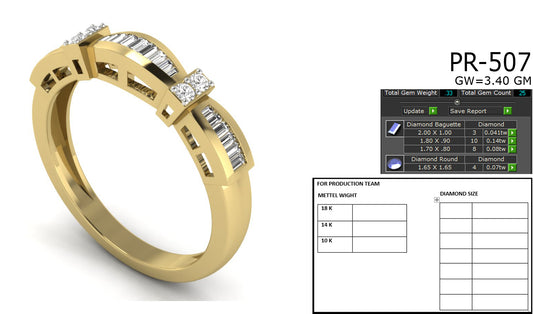 3D Jewelry Files Ring Model 3DM STL PR-507-DIA