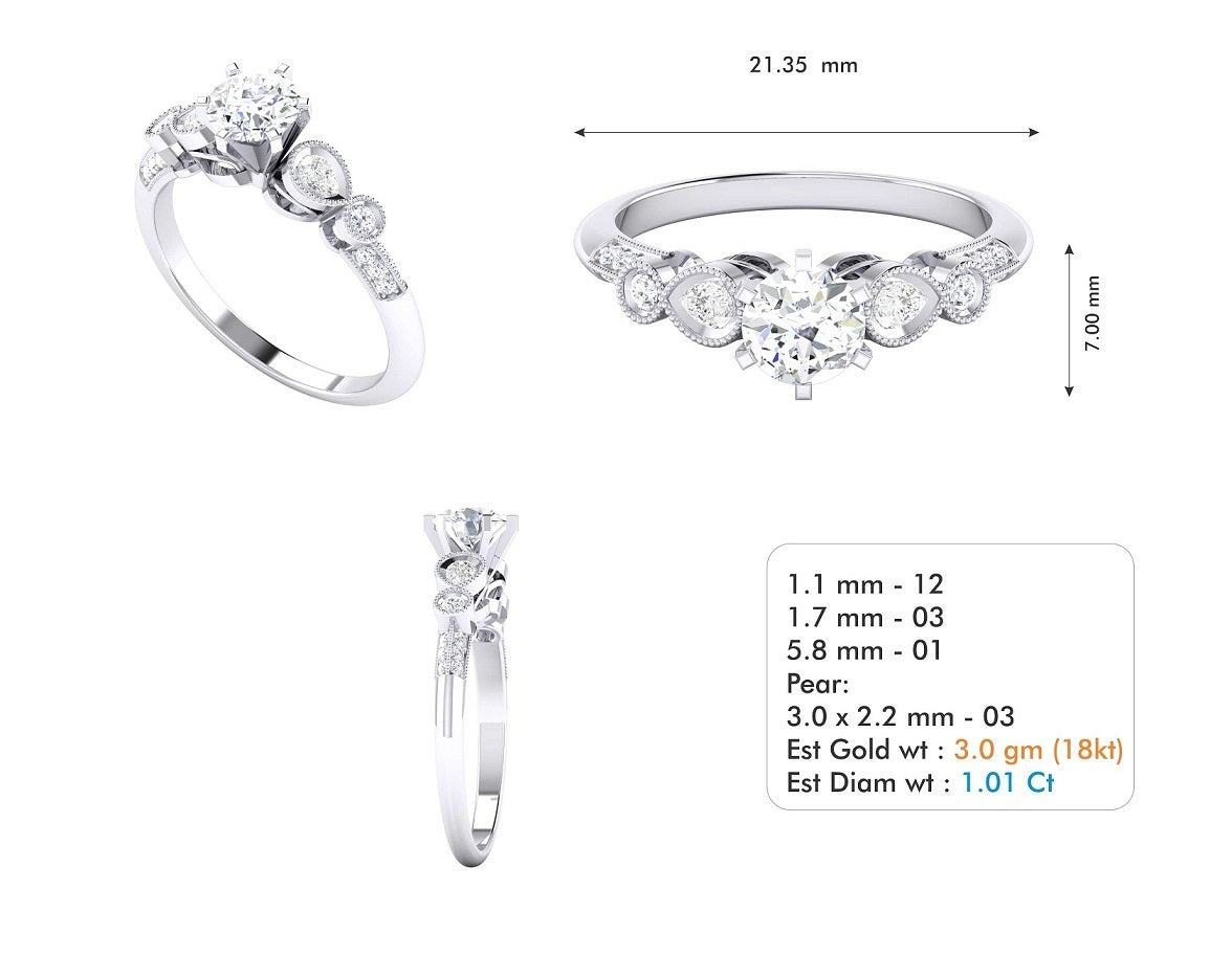 3D Jewelry Files Ring Model 3DM STL R-3647