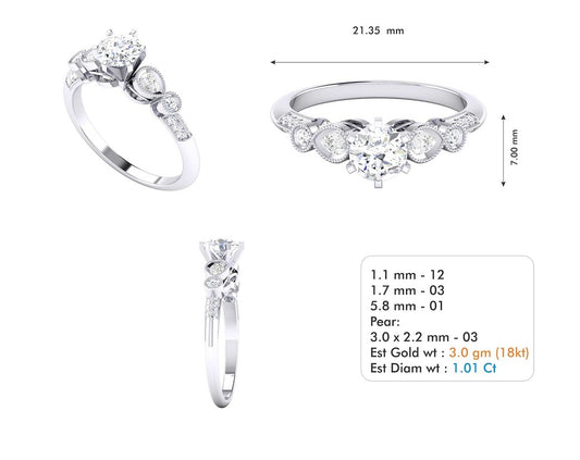 3D Jewelry Files Ring Model 3DM STL R-3647