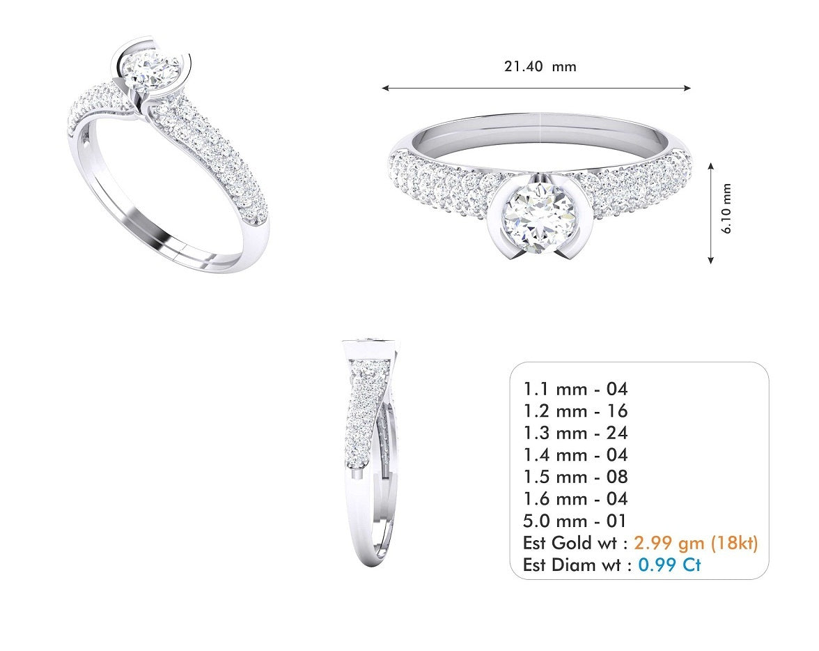 3D Jewelry Files Ring Model 3DM STL R-3661