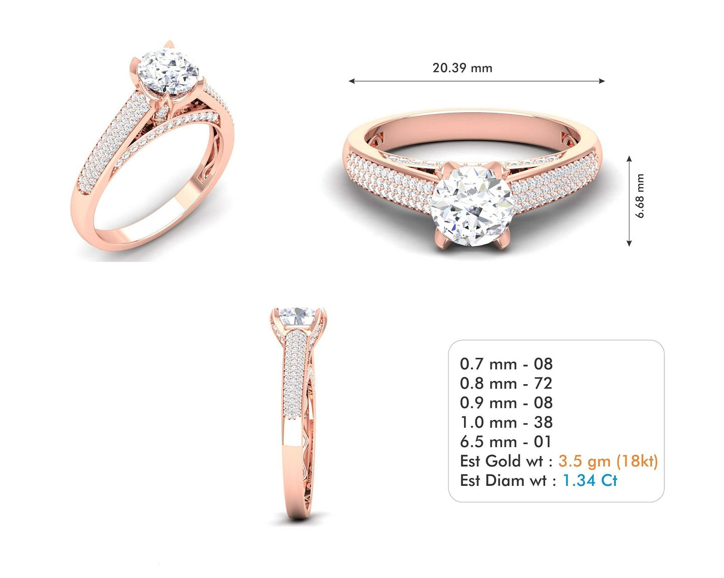 3D Jewelry Files Ring Model 3DM STL R-3709