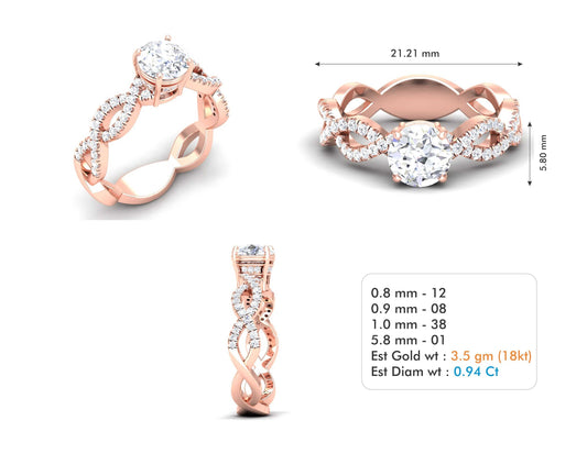 3D Jewelry Files Ring Model 3DM STL R-3724