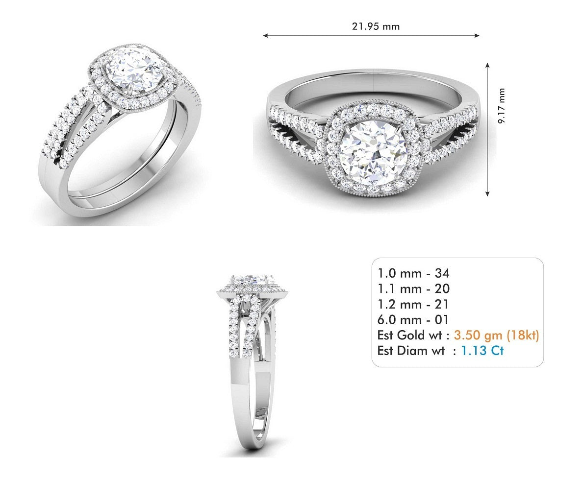 3D Jewelry Files Ring Model 3DM STL R-3725