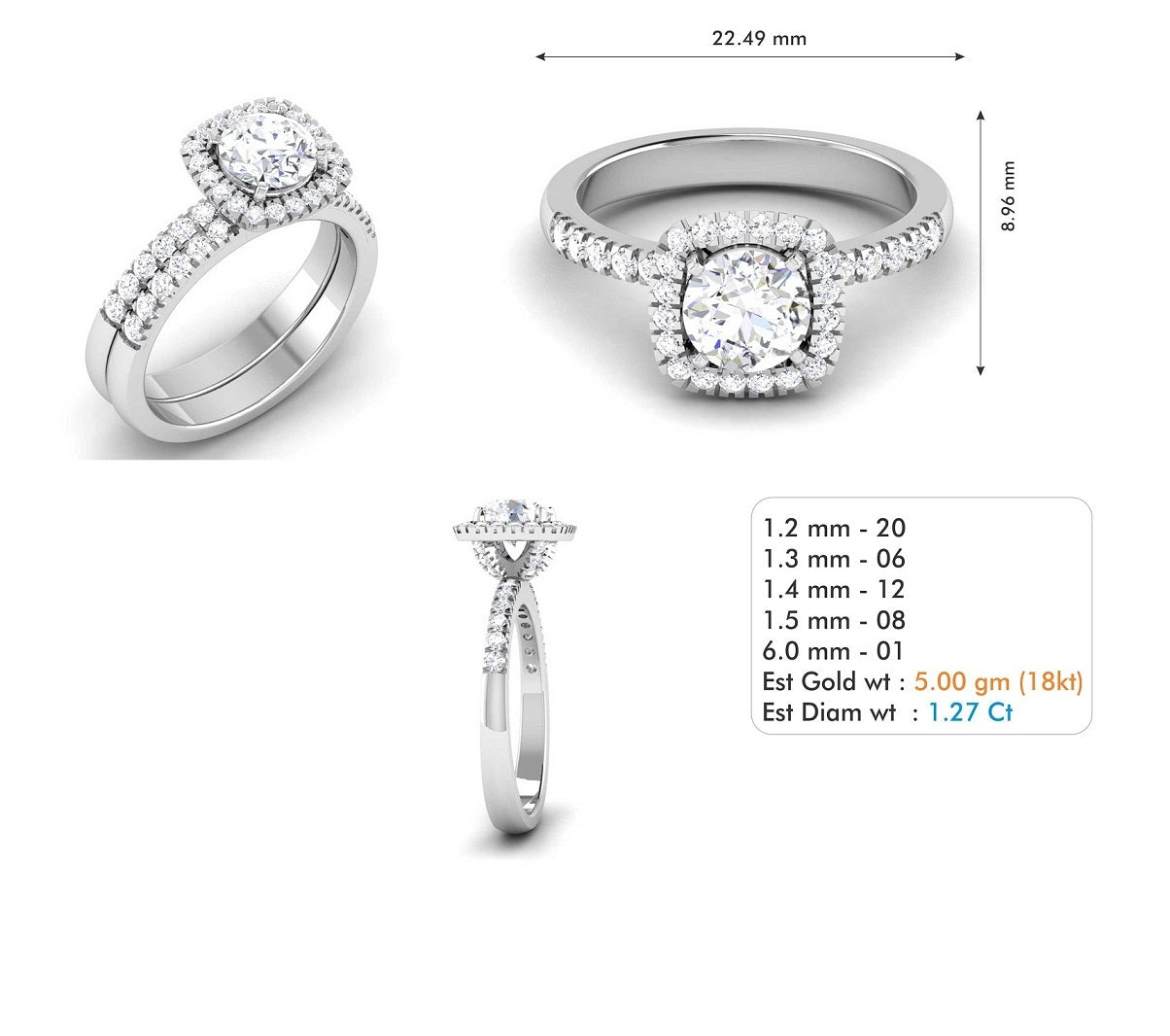 3D Jewelry Files Ring Model 3DM STL R-3729