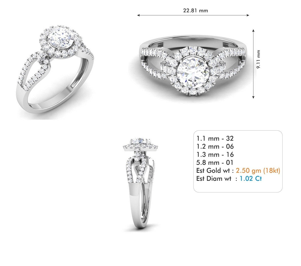 3D Jewelry Files Ring Model 3DM STL R-3731