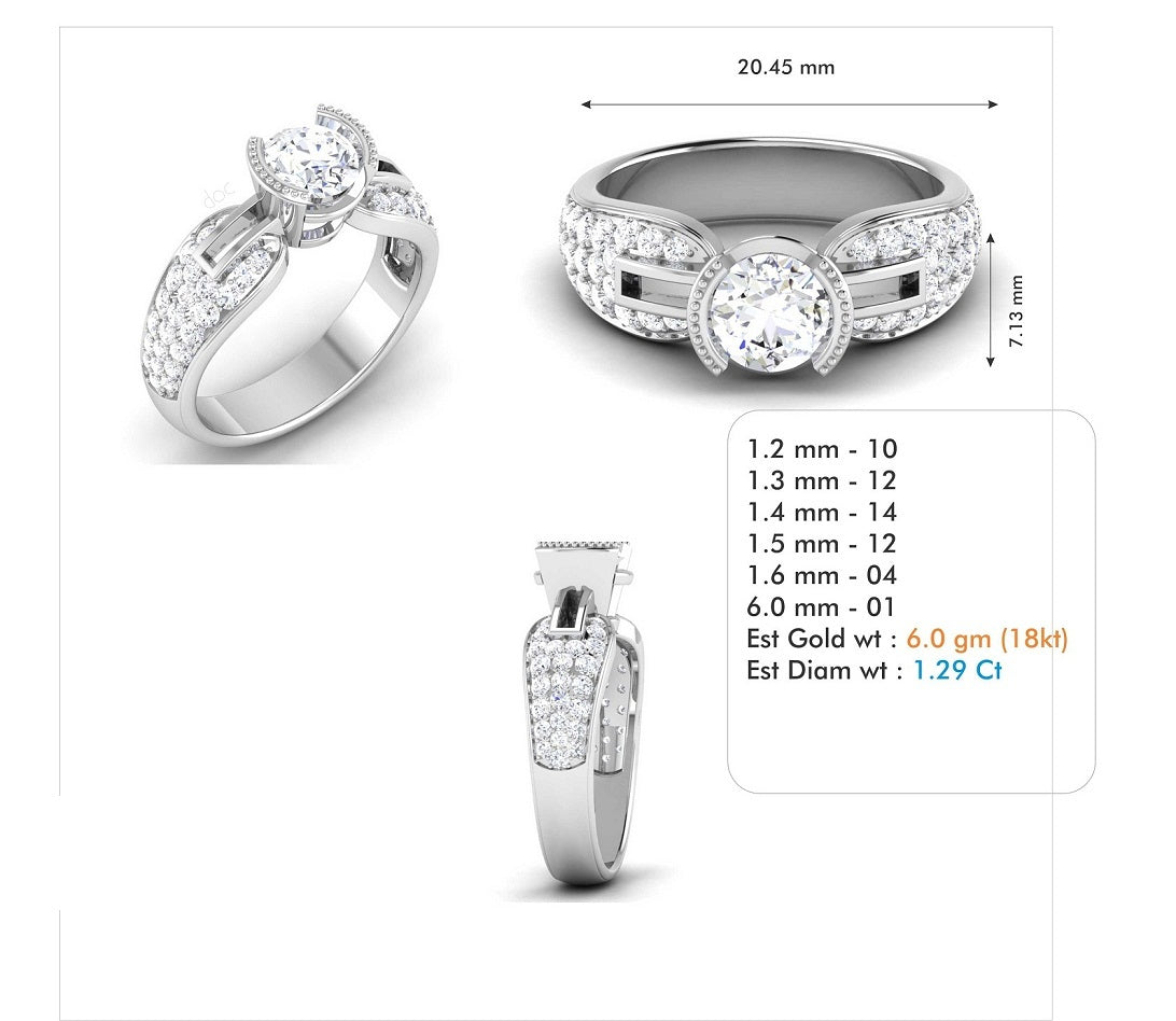 3D Jewelry Files Ring Model 3DM STL R-3785