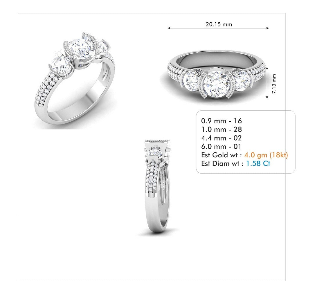 3D Jewelry Files Ring Model 3DM STL R-3786