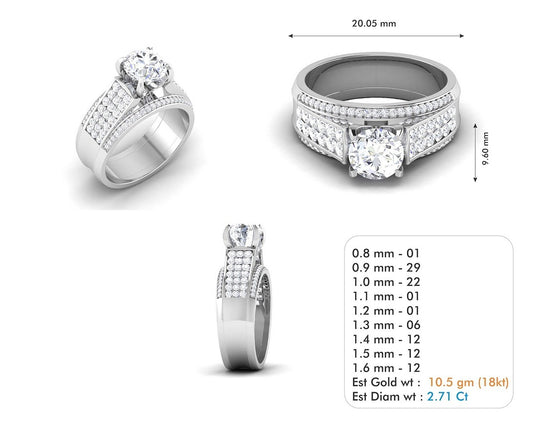 3D Jewelry Files Ring Model 3DM STL R-3816