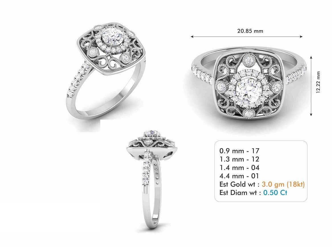 3D Jewelry Files Ring Model 3DM STL R-3824