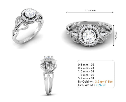 3D Jewelry Files Ring Model 3DM STL R-3834