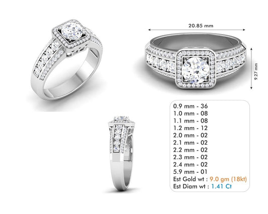 3D Jewelry Files Ring Model 3DM STL R-3842