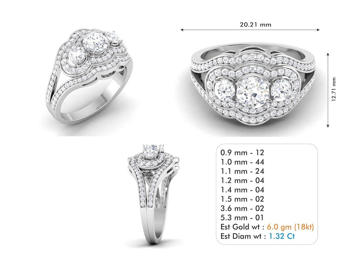 3D Jewelry Files Ring Model 3DM STL R-3847