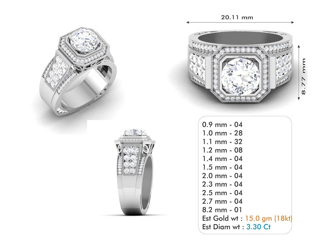 3D Jewelry Files Ring Model 3DM STL R-3862