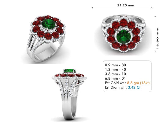 3D Jewelry Files Ring Model 3DM STL R-3865