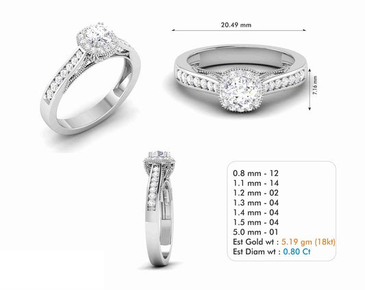 3D Jewelry Files Ring Model 3DM STL R-6113