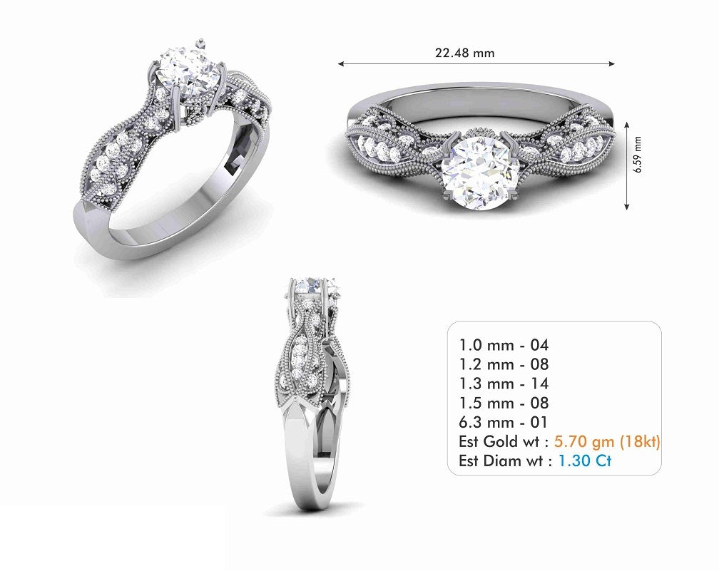 3D Jewelry Files Ring Model 3DM STL R-6114