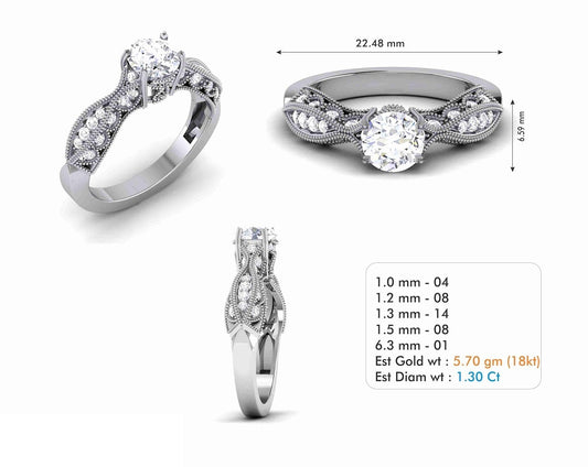 3D Jewelry Files Ring Model 3DM STL R-6114