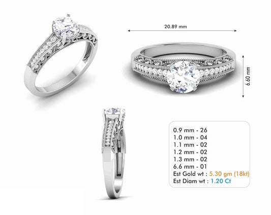 3D Jewelry Files Ring Model 3DM STL R-6119