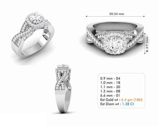 3D Jewelry Files Ring Model 3DM STL R-6531