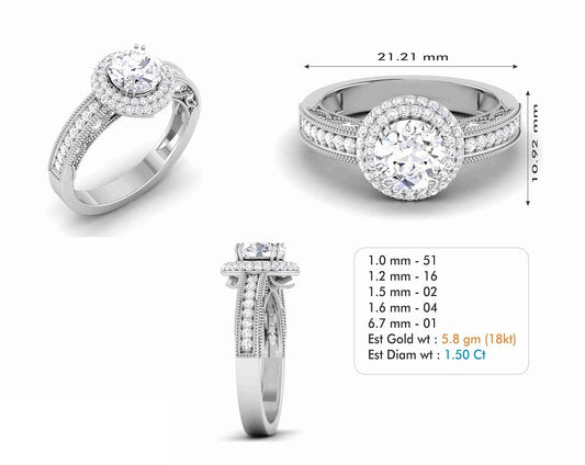 3D Jewelry Files Ring Model 3DM STL R-6548