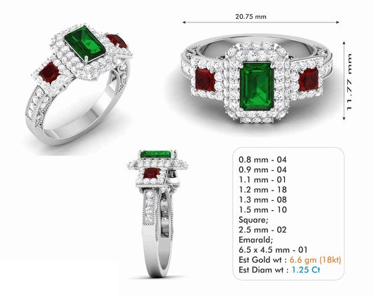 3D Jewelry Files Ring Model 3DM STL R-6554